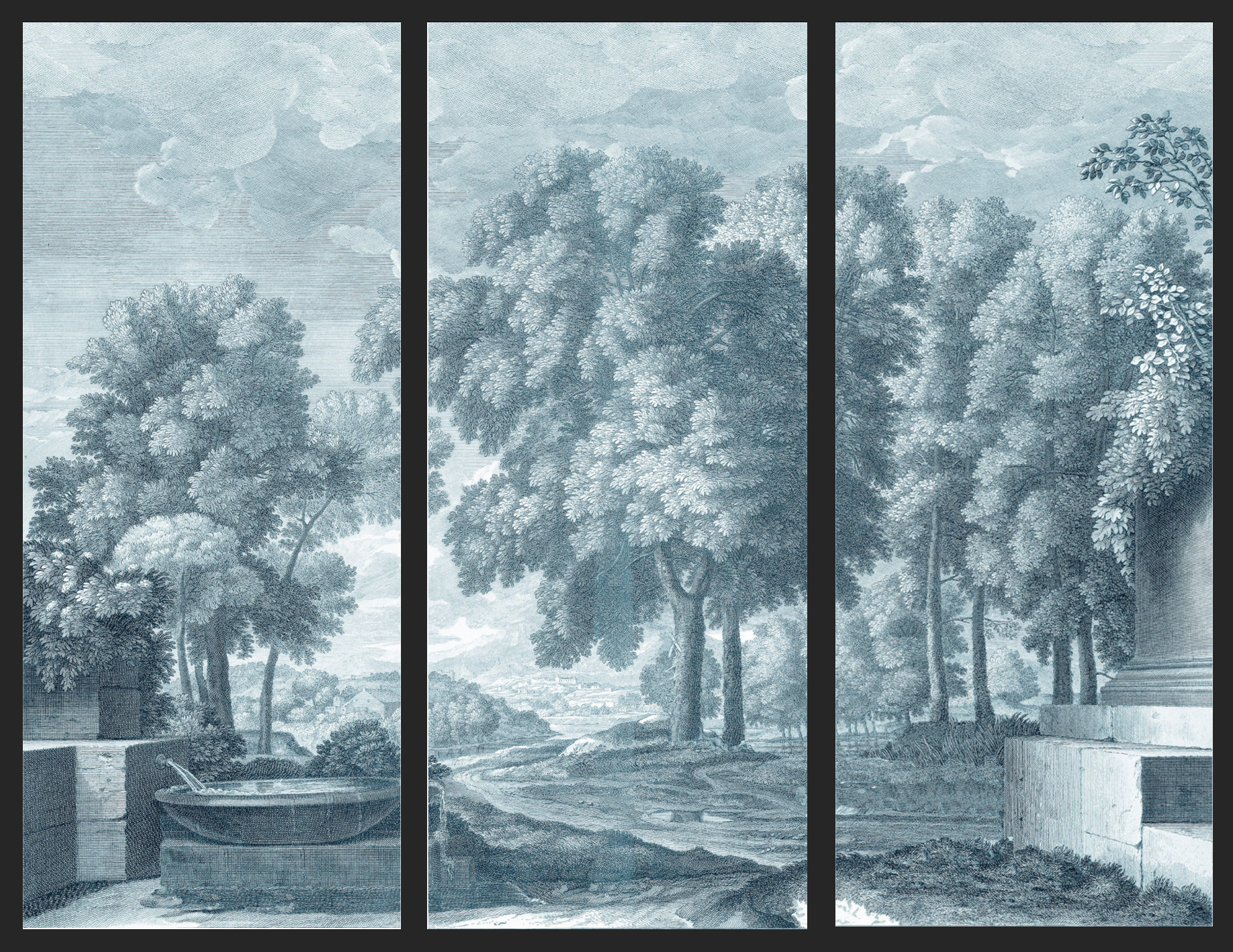 Verona Blue Triptych Artwork (Set of 3)