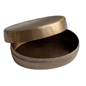 Oval Antiqued Brass Decorative Box