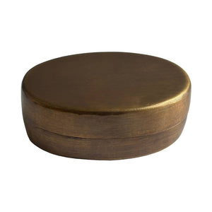 Oval Antiqued Brass Decorative Box