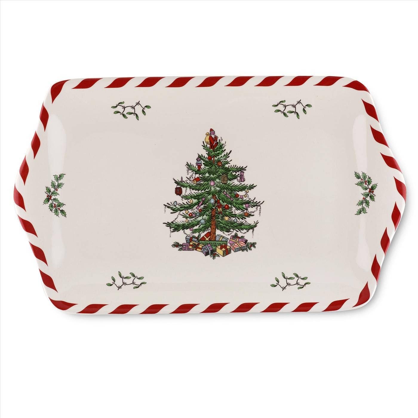 Spode Christmas Tree Peppermint Dessert Tray