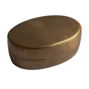 Oval Antiqued Brass Decorative Box