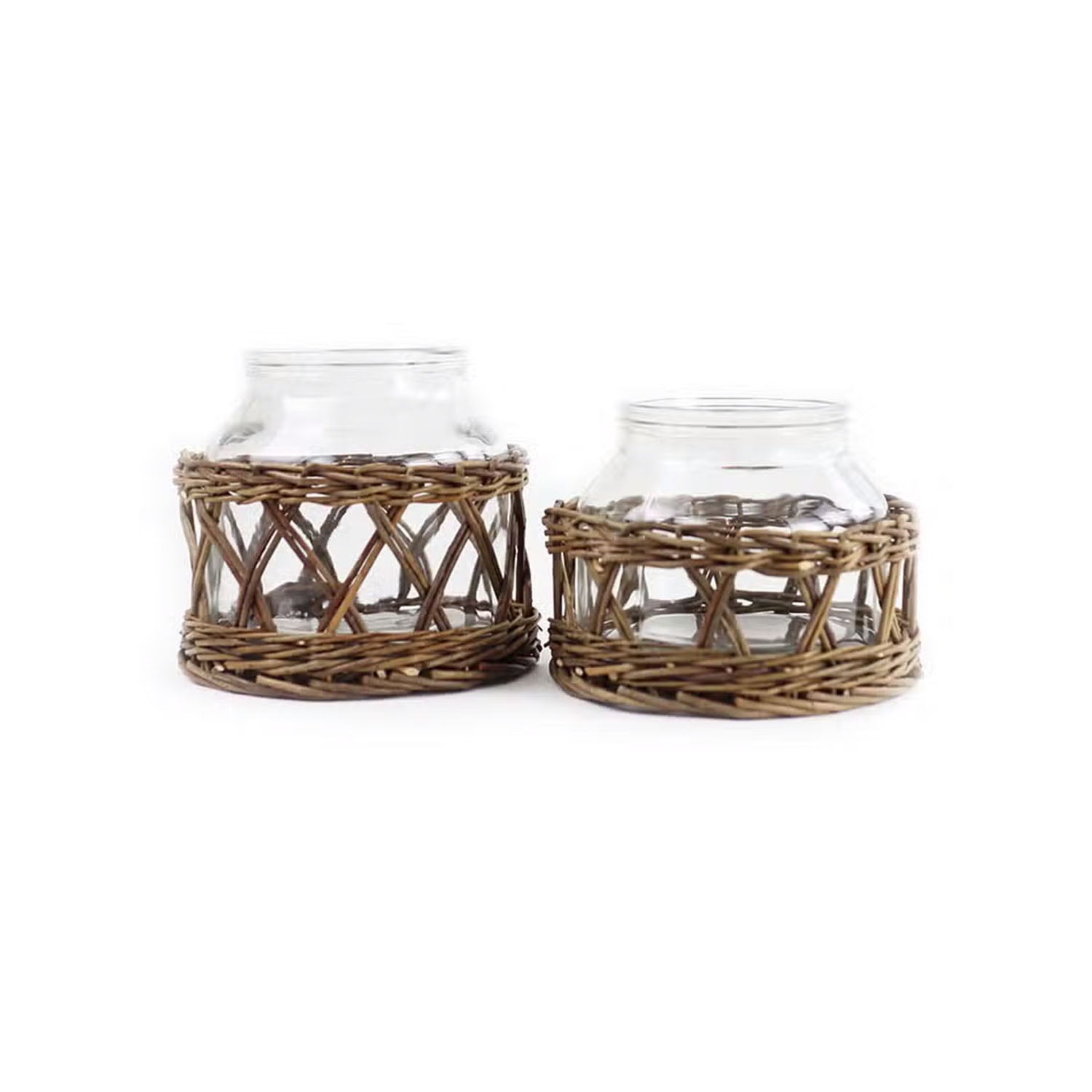 Glass & Woven Willow Canister