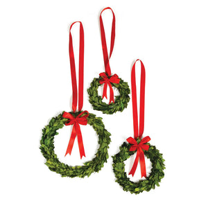 Red Ribbon Boxwood Wreath