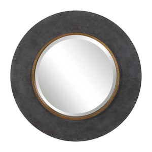 Charcoal Concrete Round Mirror