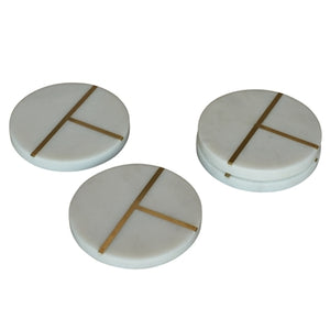 Marble and Brass Geometric Coasters