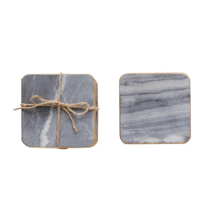 Black Marble and Gold Edge Coasters
