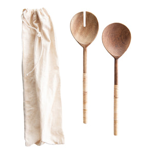 Bamboo Wrapped Salad Servers